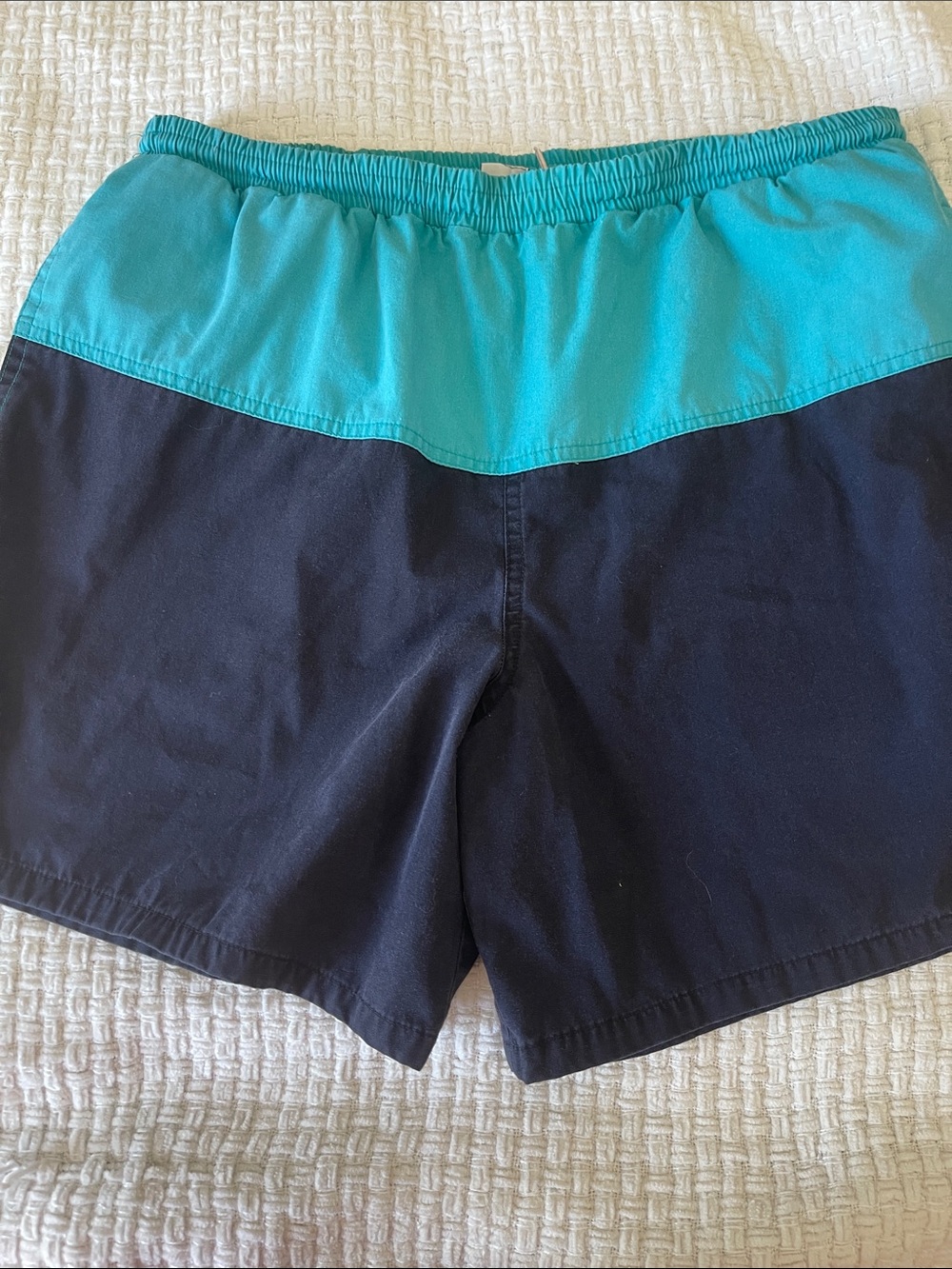 Haband Teal and Black Men's Swim Trunks